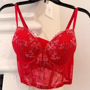 Victoria's Secret Scarlet Floral Embroidered Bra